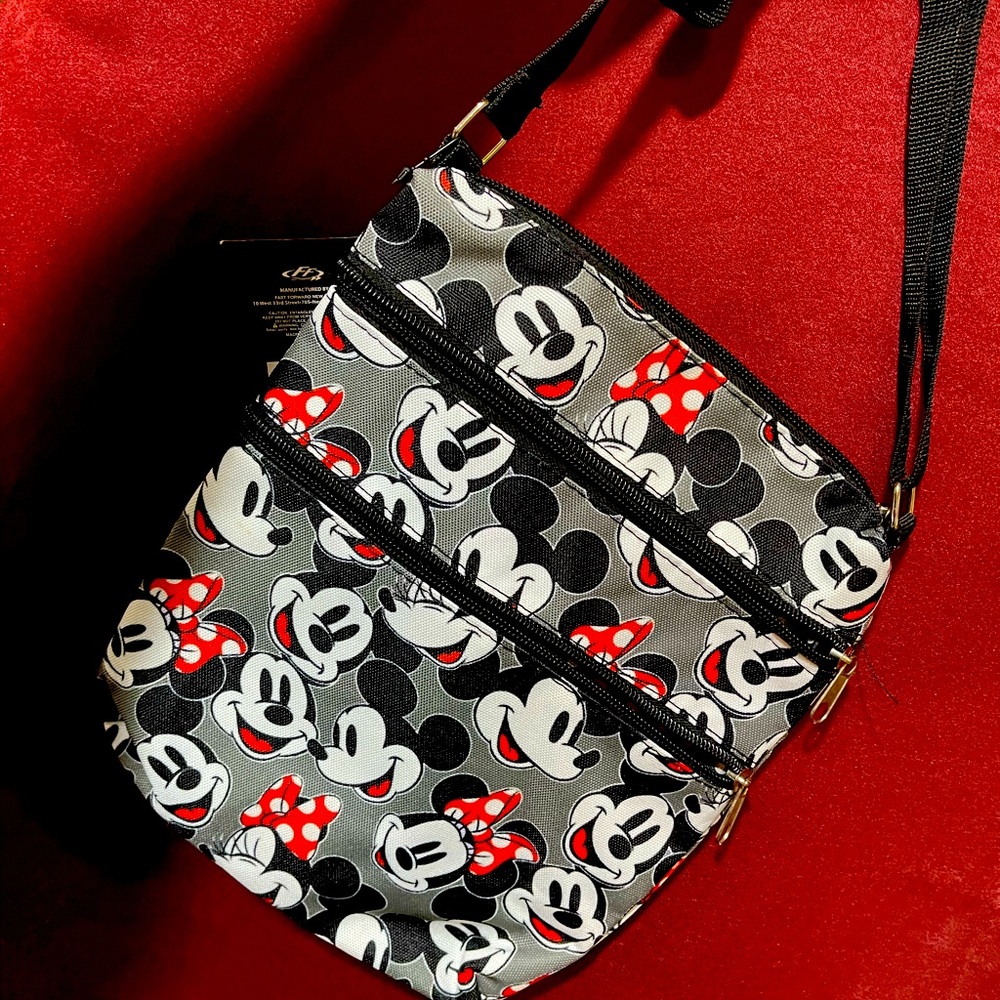 Mickey Mouse Black and Red Crossbody Bag